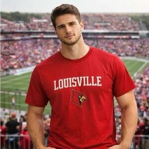 University of Louisville Cardinals Shirt Fanatics Mens Size XLT Baseball Red New